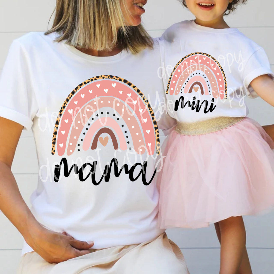 Mama pink rainbow 8" /20.32cm DTF Transfer (#20)