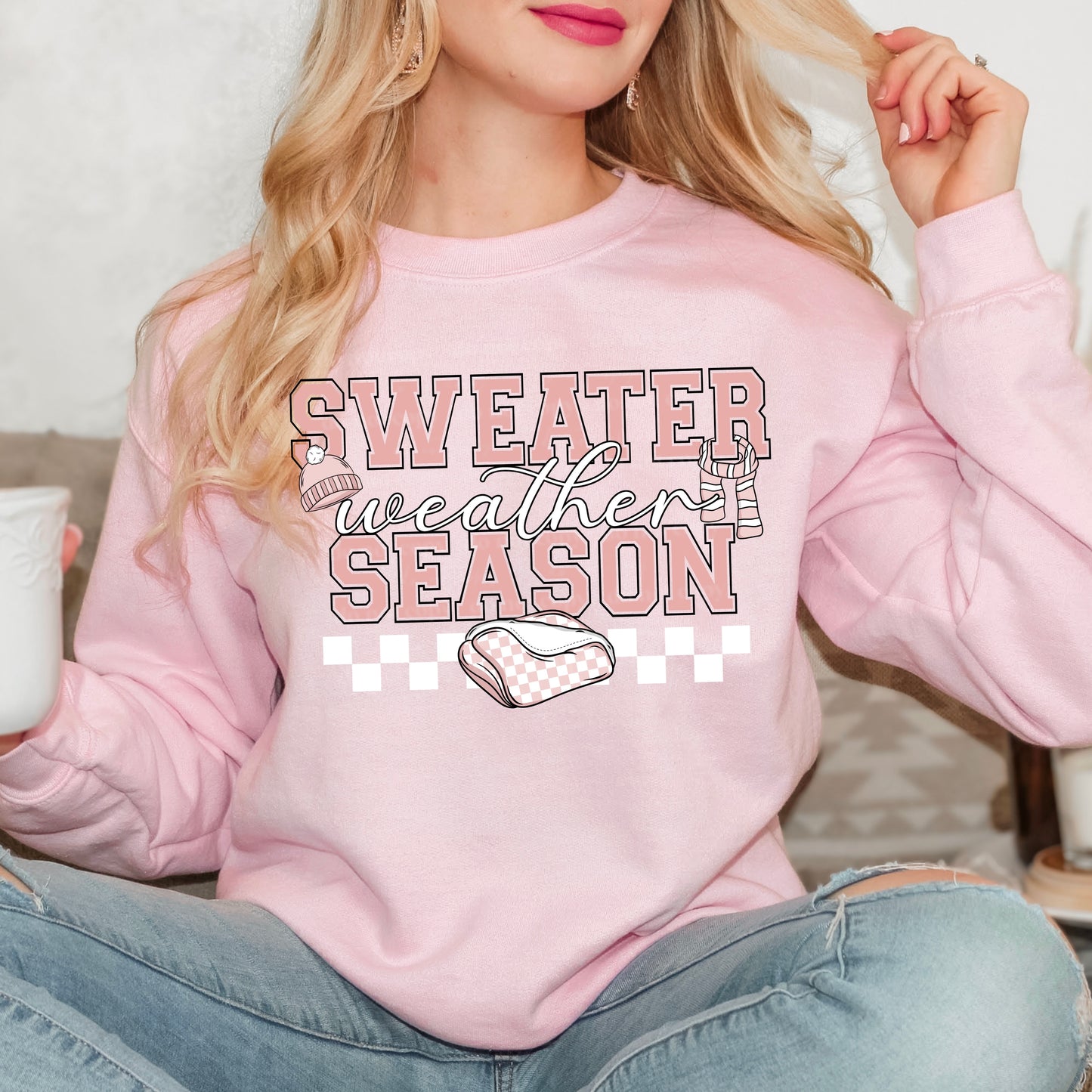 Pink Sweater Weather Season | DTF TRANSFER