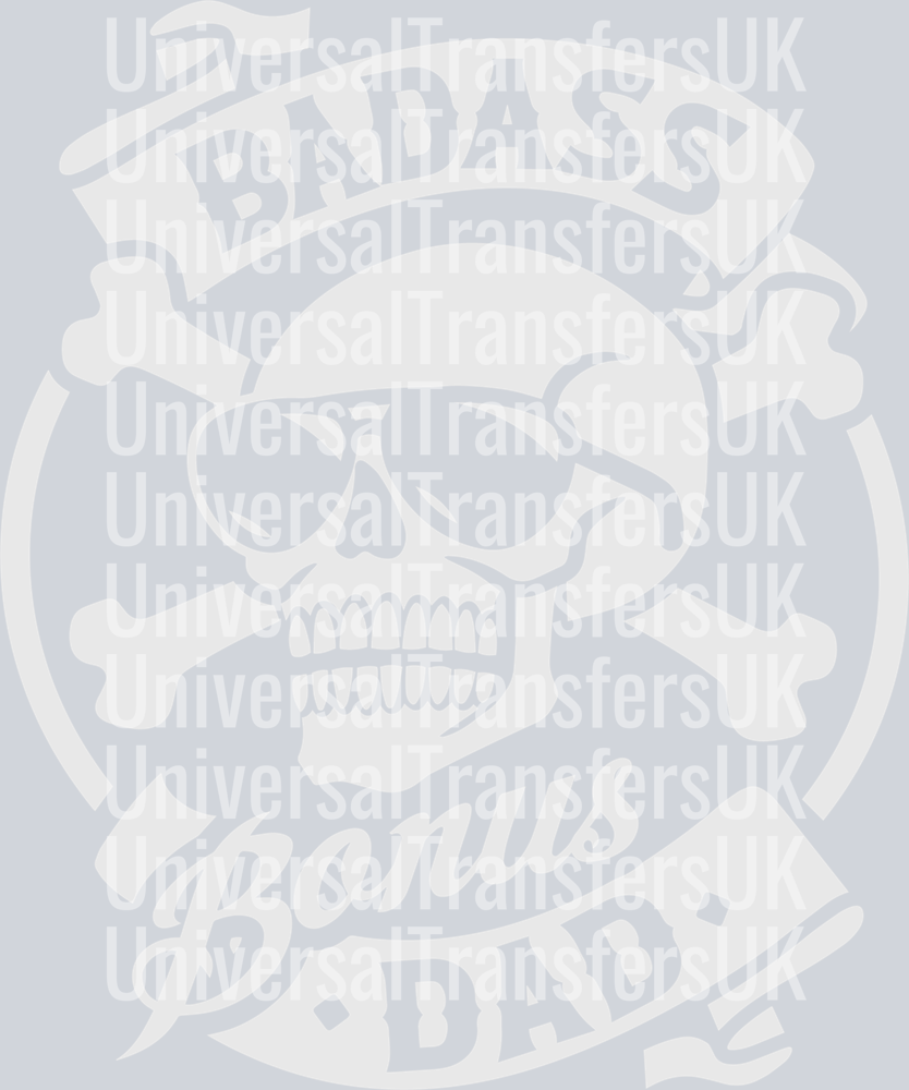 Badass Bonus Dad Skull and Bones Circle Emblem in White