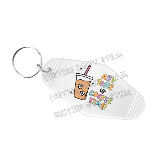 Any Time Is Coffee Time Motel Keyring UVDTF (#5)