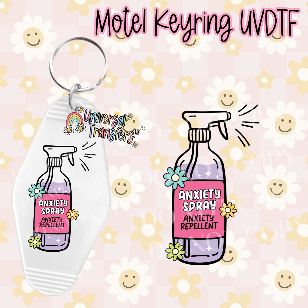 Anxiety Spray Motel Keyring UVDTF (#5)