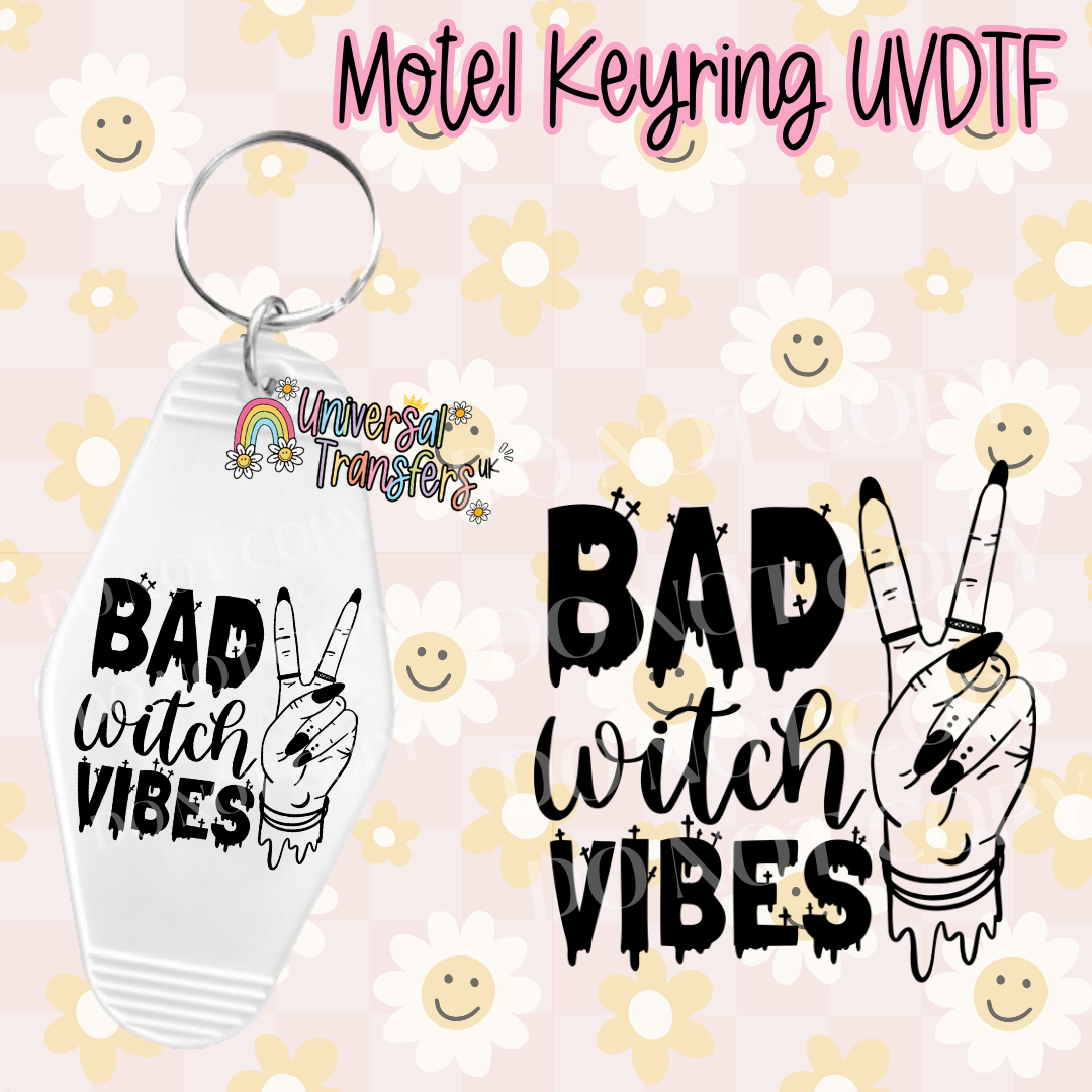 Bad Witch Vibes Motel Keyring UVDTF (#7)