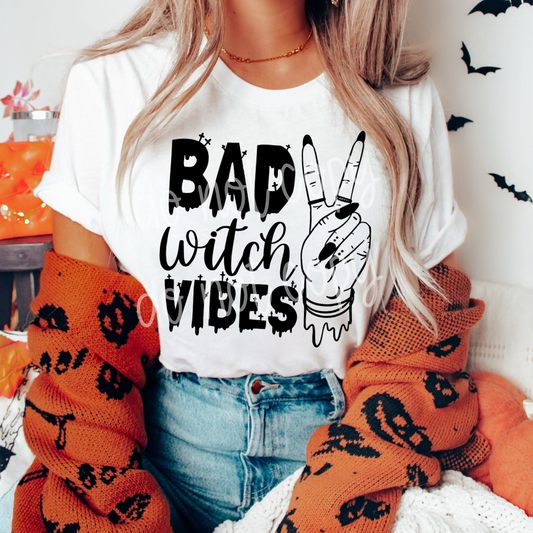 Bad witch vibes peace 8" /20.32cm  DTF Transfer (#6)