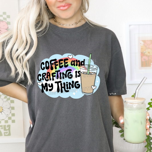 Coffee and crafting is my thing 8" /20.32cm  DTF Transfer (#122)