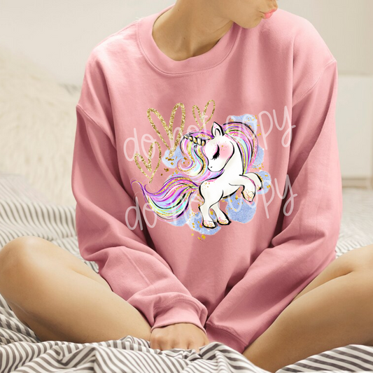 Glitter Unicorn 8" /20.32cm  DTF Transfer (#12)