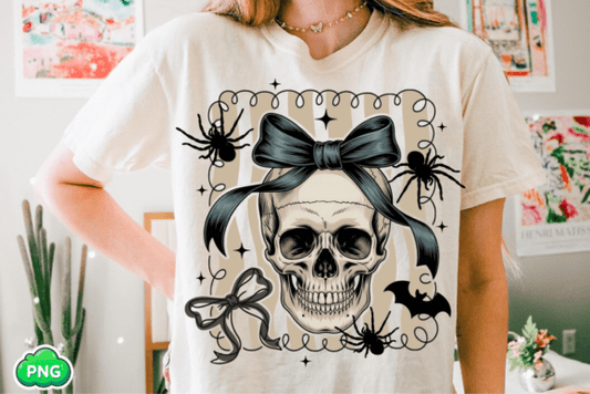 Halloween Coquette Bow Skull