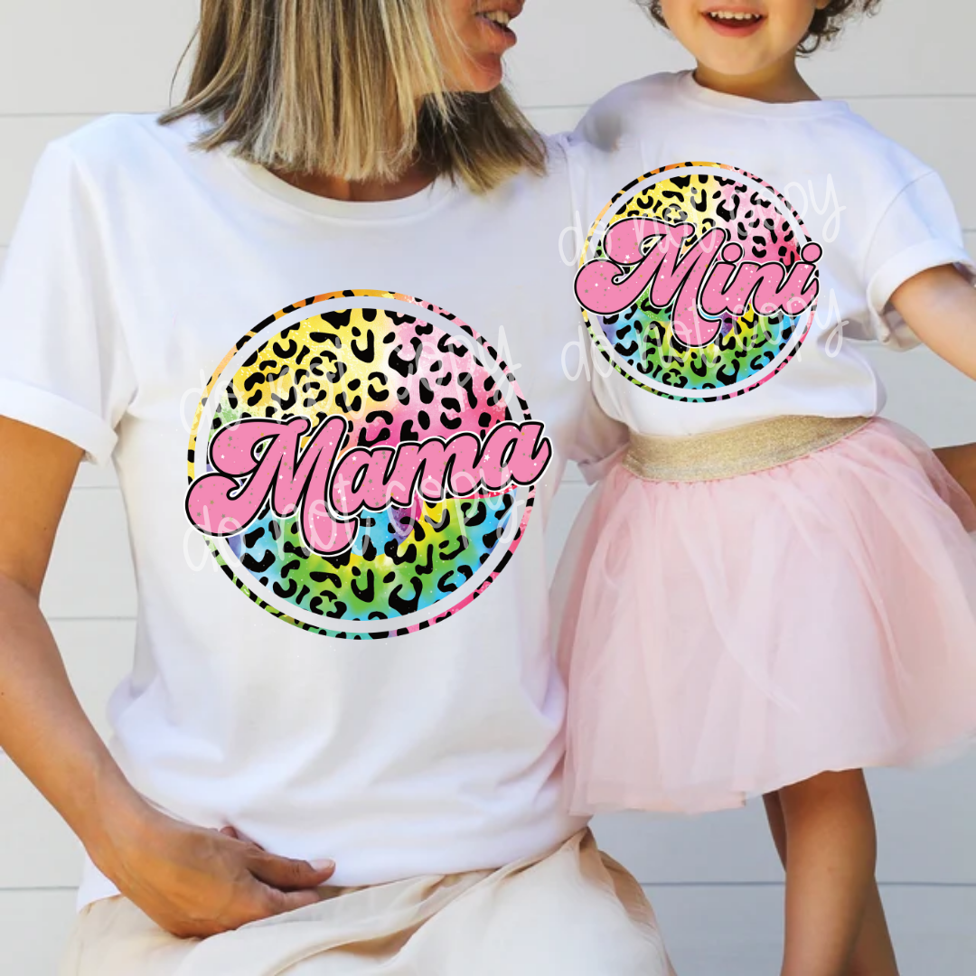 Mama bright rainbow leopard print (Adult)(#63)
