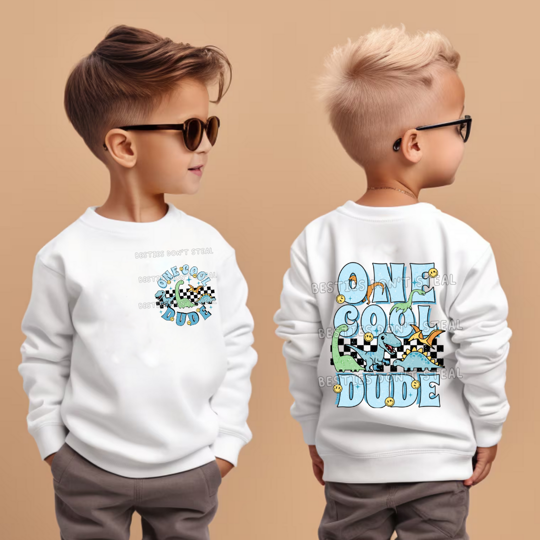 One cool dude black checks  5" & 3" DUO DTF (#101)