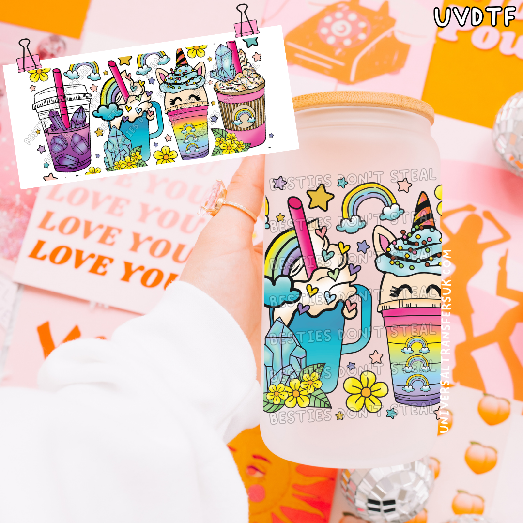 Unicorn cups 16oz UVDTF wrap (#20)