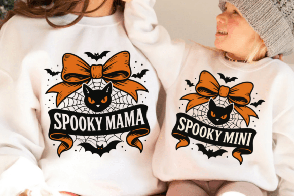 Spooky Mama & Spooky Mini Cat bow