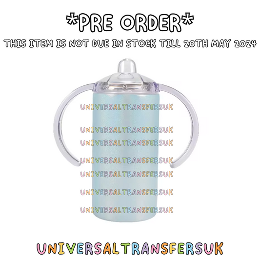 *PRE-ORDER* 12oz Blue Sublimation Glitter  Sippy Cup *Due in 20/5/24*