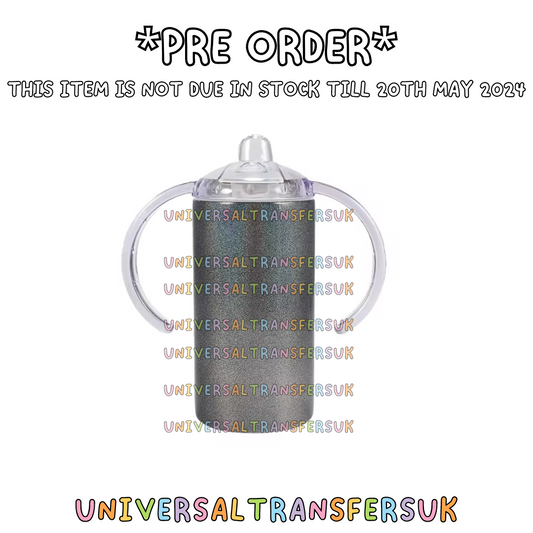 *PRE-ORDER* 12oz Steel Sublimation Glitter Sippy Cup *Due in 20/5/24*