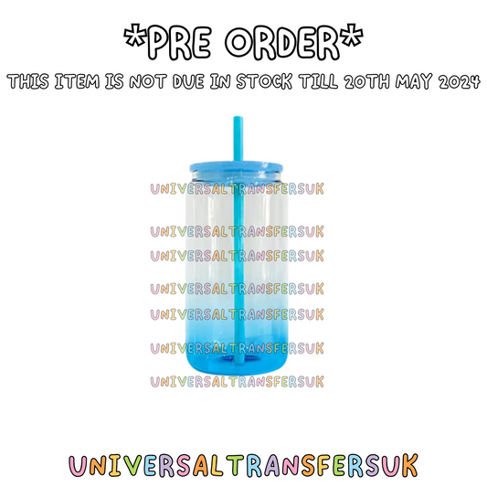 *PRE-ORDER* 16oz glass Clear to ombre light blue Ombre *Due in 20/5/24*