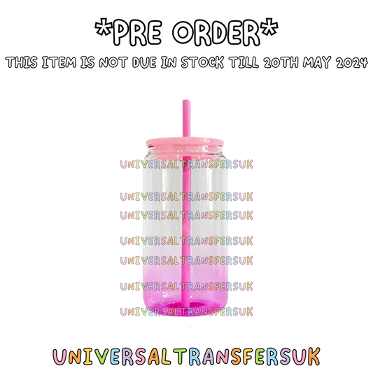 *PRE-ORDER* 16oz glass Clear to ombre light pink Ombre *Due in 20/5/24*