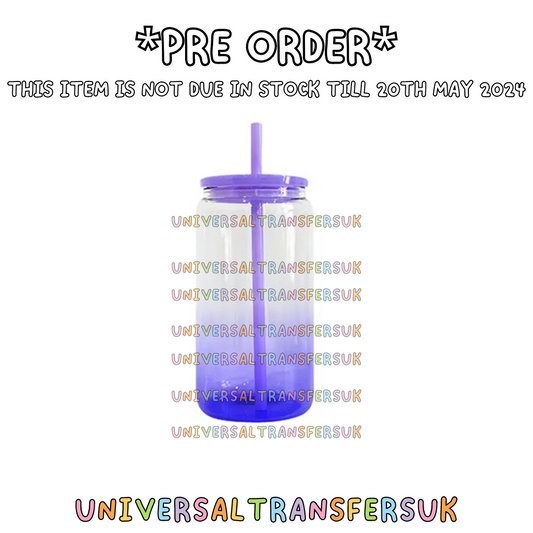 *PRE-ORDER* 16oz glass Clear to ombre purple ombre *Due in 20/5/24*