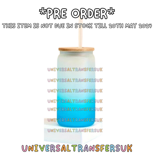 *PRE-ORDER* 16oz Light Blue Ombre Frosted Libby Glass *Due in 20/5/24*