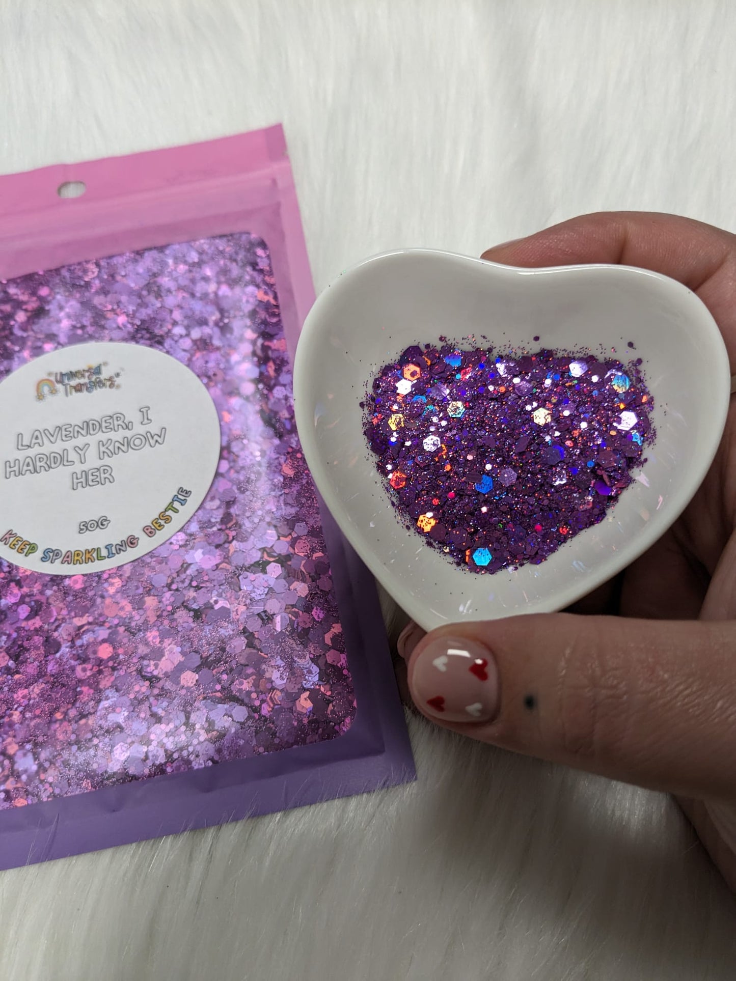 Lavender,  I hardly know her 50g glitter pouch
