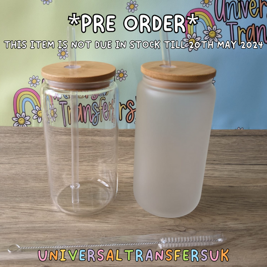 *PRE-ORDER* 16oz Libbey glass cup clear & frosted (SUBLIMATION, HTV & UVDTF) *Due in 20/5/24*