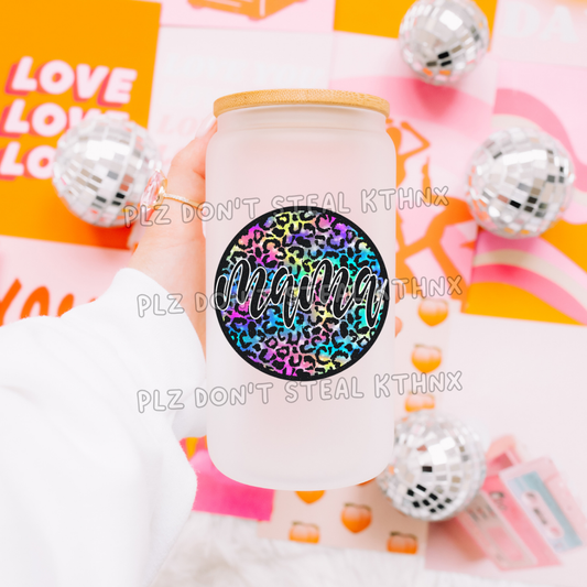 mama circle rainbow leopard print (T106)