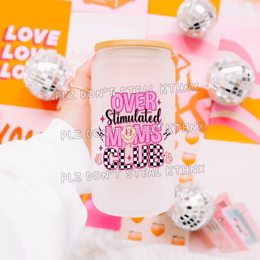 over stimulated moms club pink T156