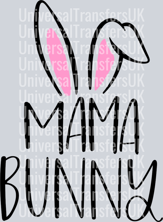 Mama Bunny Ears Black and Pink