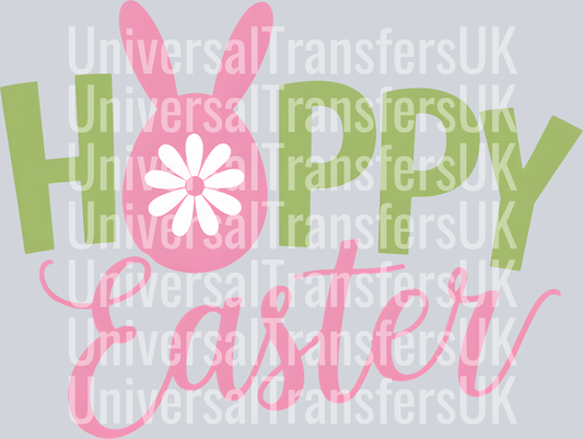 Happy Easter Bunny Egg with Ears Pink