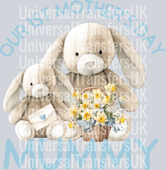 Our1st Mother's day bunnies mummy T155