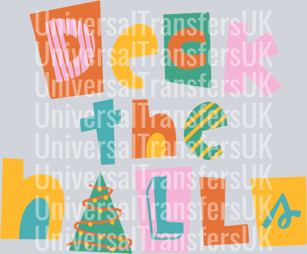 Deck the halls Multicolour Block Text