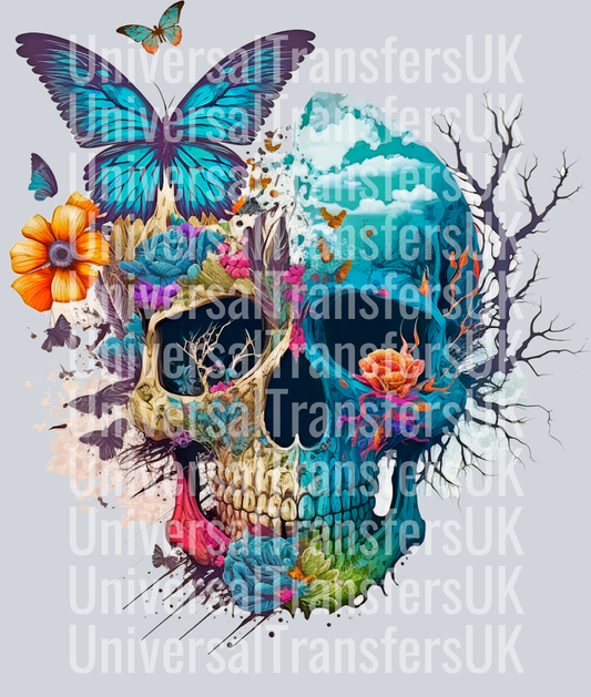 Skull with butterfly