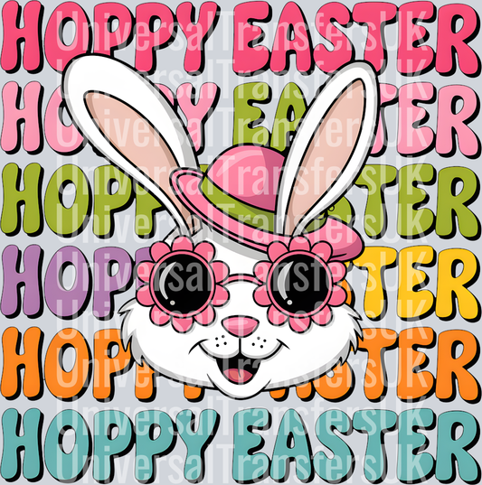 Groovy Hoppy Easter Flower Glasses Bunny