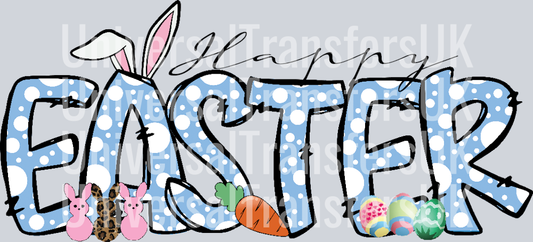 Blue Spotty Happy Easter