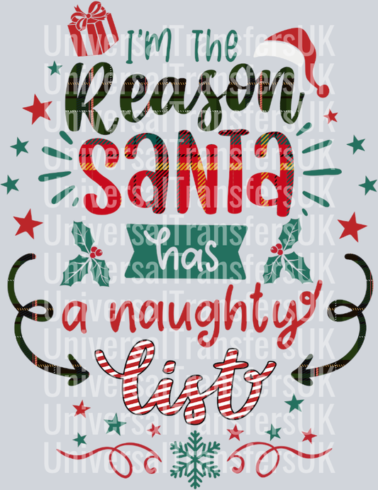 I'm the reason Santa has a naughty list tartan print