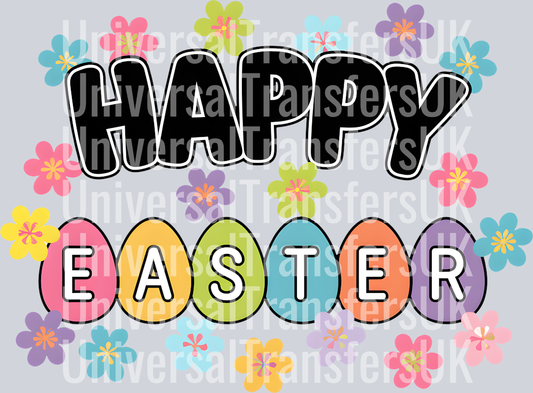 Eggs and Flowers Happy Easter