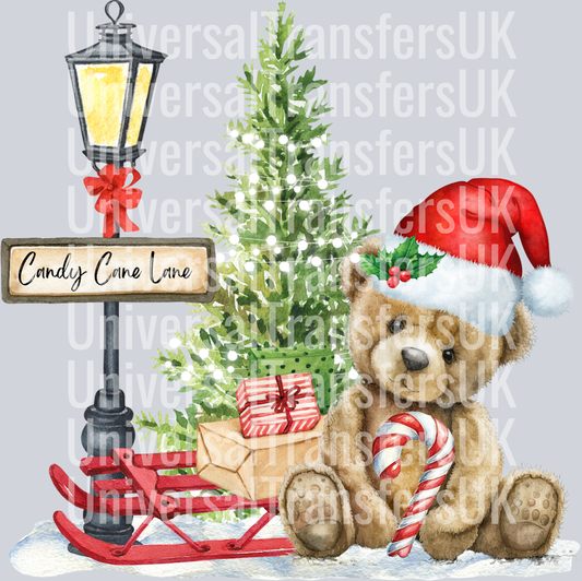 Christmas Bear with Tree and Streetlight