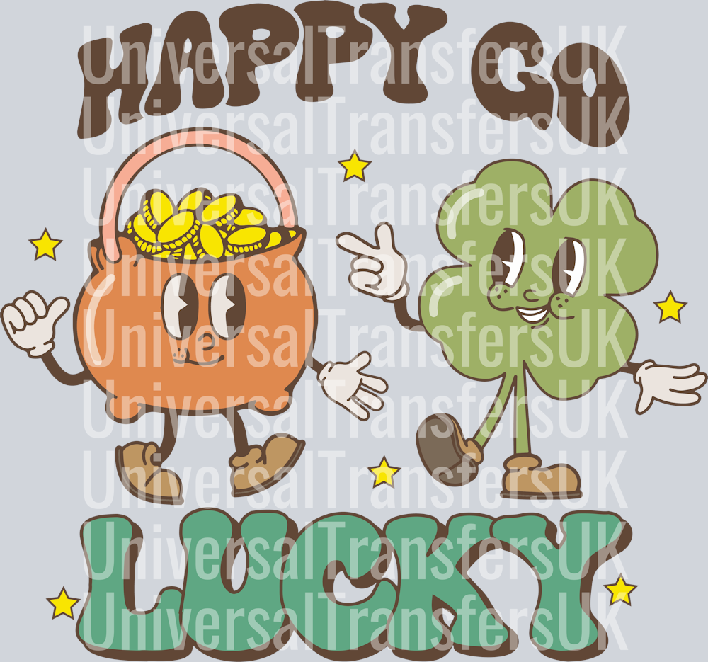 Happy Go Lucky Pot of Gold and Four Leaf Clover Besities