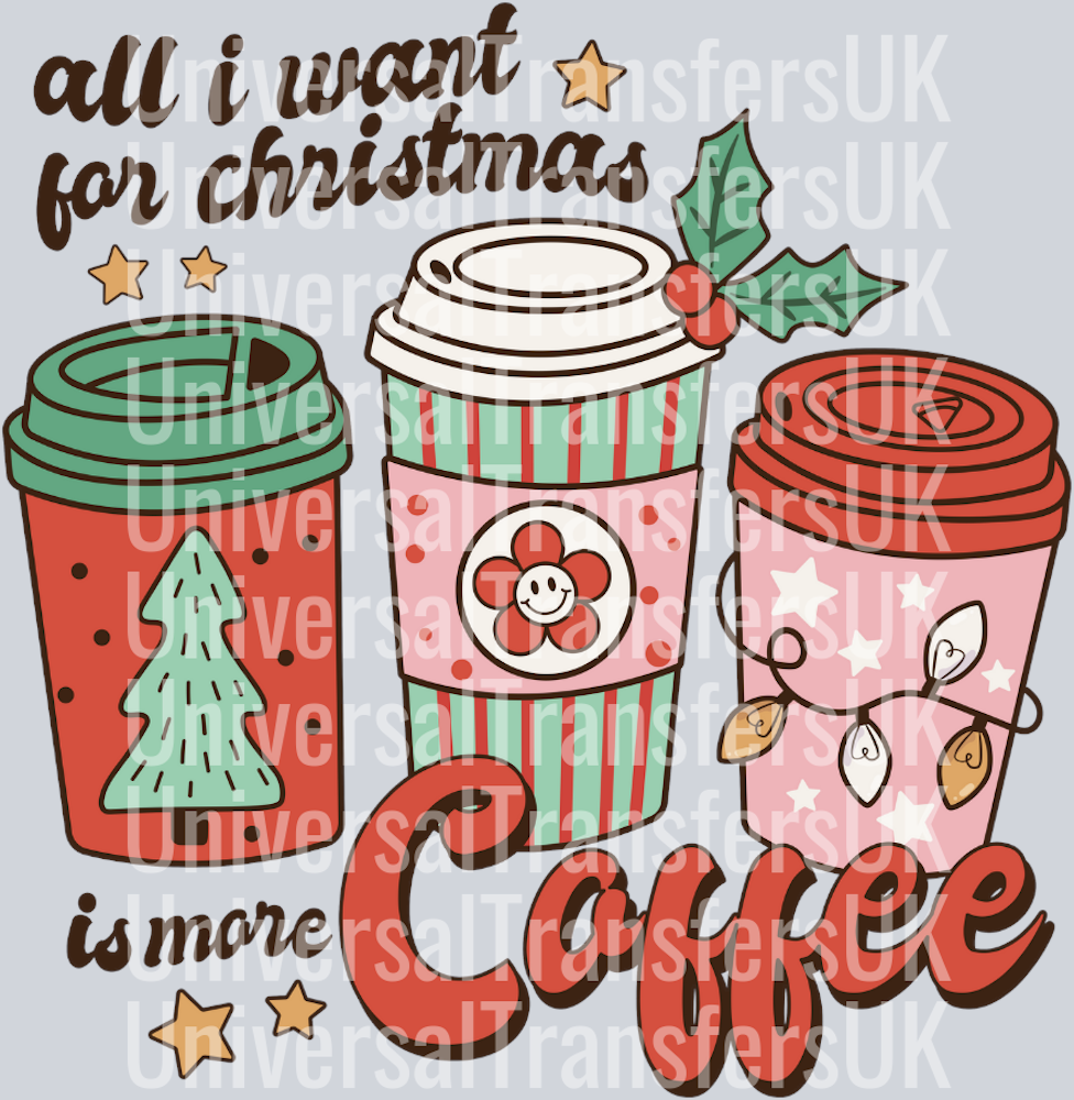 Groovy Text All I want for Christmas is more coffee