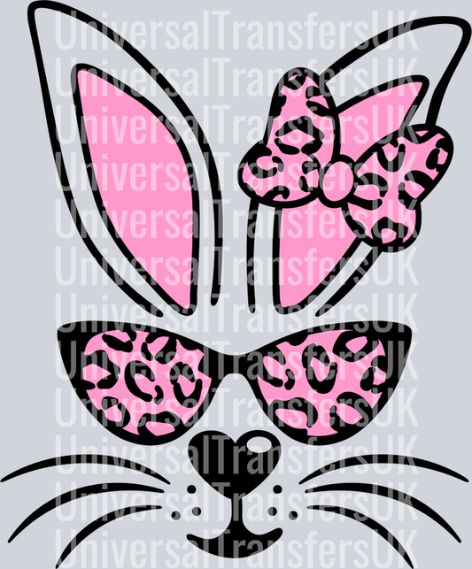 Bunny Girl With Pink Leopard Print Sunglasses