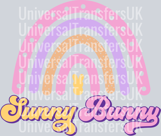 Groovy sunny bunny with Rainbow