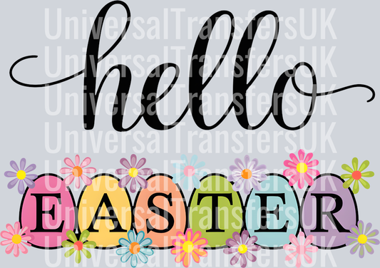Eggs and Flowers Hello Easter