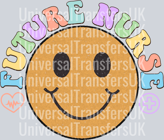 Groovy Text Future Nurse with Large Smiling Face